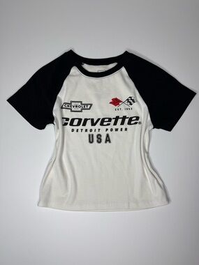 Chevrolet Corvette Graphic Tee GM Hybrid Apparel Medium Raglan USA